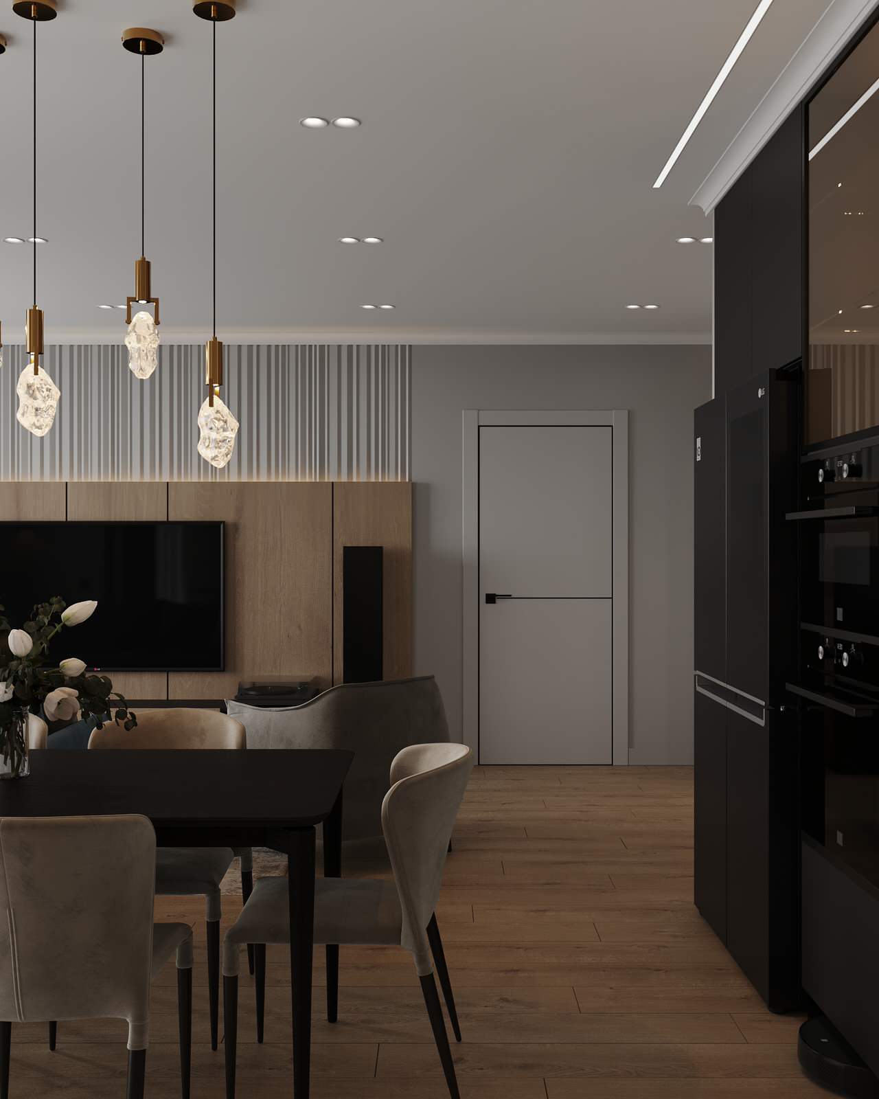 Кухня-гостиная (четырехкомнатная квартира в ЖК "Илмари", Пенза)