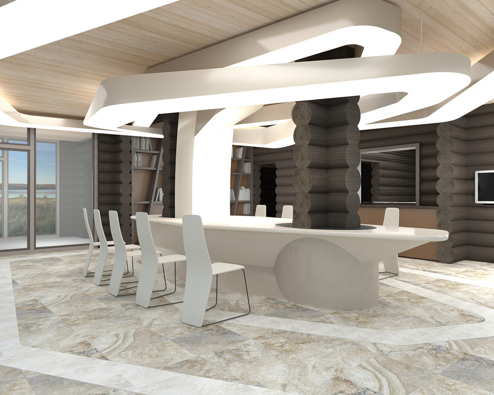 Пространственный интерьерный элемент - гостевой стол и светильник