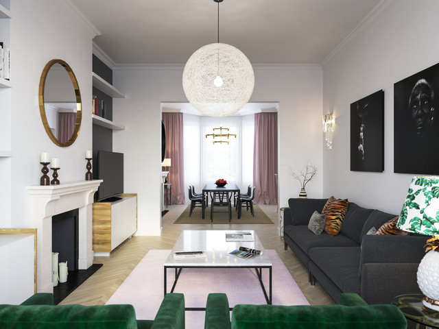 Contemporary Eclectic eklektisk-vardagsrum
