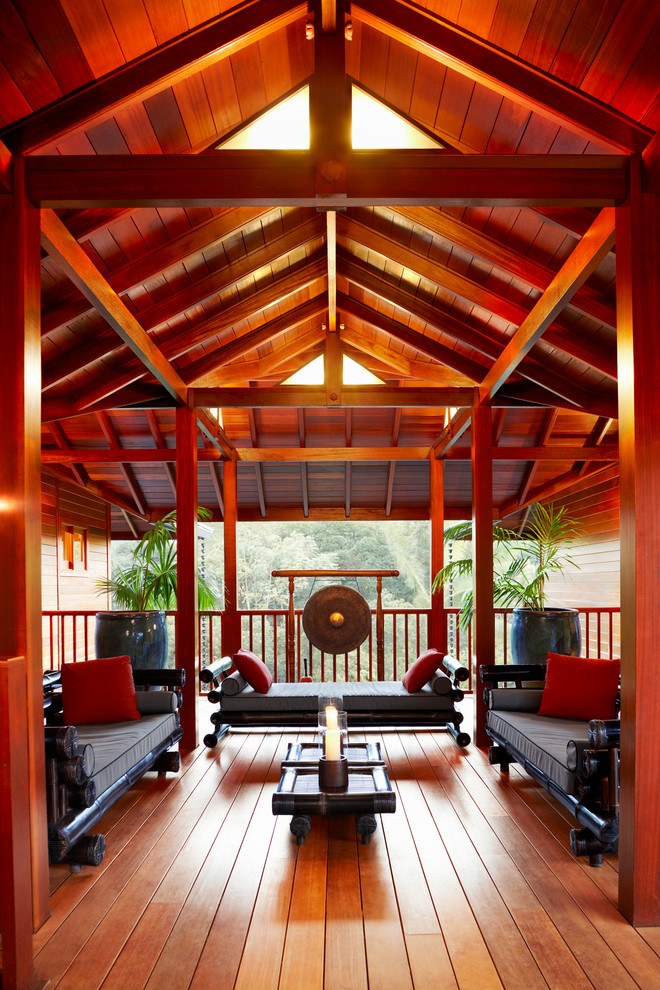 This is an example of a tropical verandah in Hawaii.