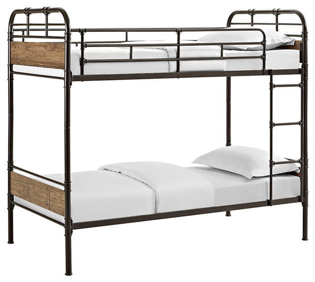 We Furniture Twin Over Metal Wood Bunk Bed We Furniture Twin Over Metal Wood Bunk Bed Beds By Here2