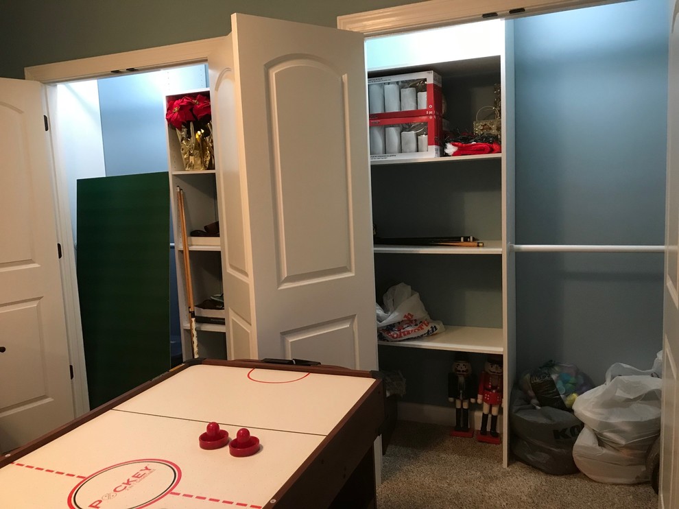 Finished Basement Bedroom-Playroom with custom closets built in