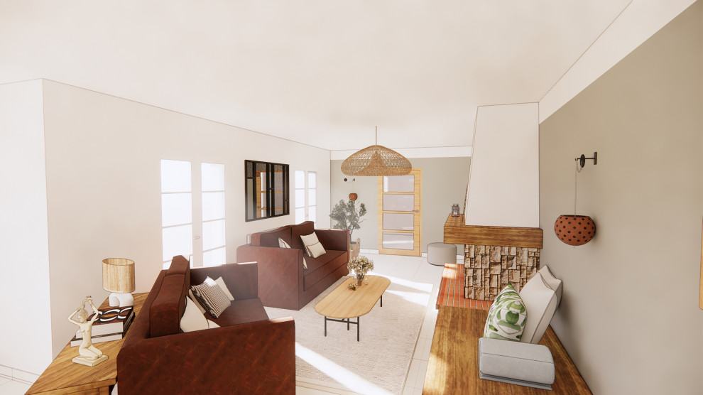 Pièce de vie ouverte Toulon 3D