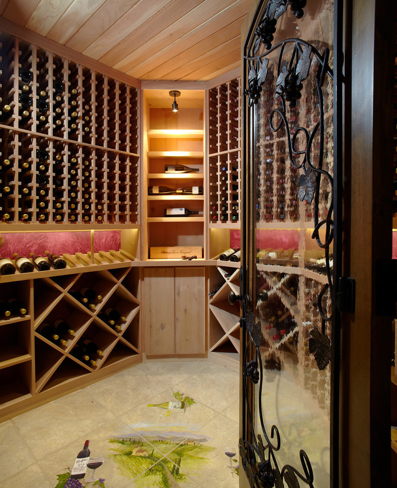 Mountain style wine cellar photo in Denver