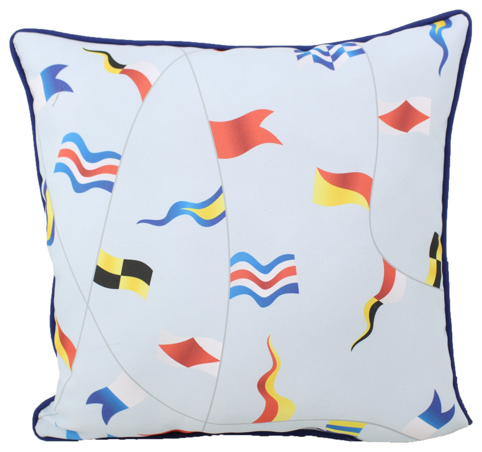 Sailing Flags Pillow, 18"x18"