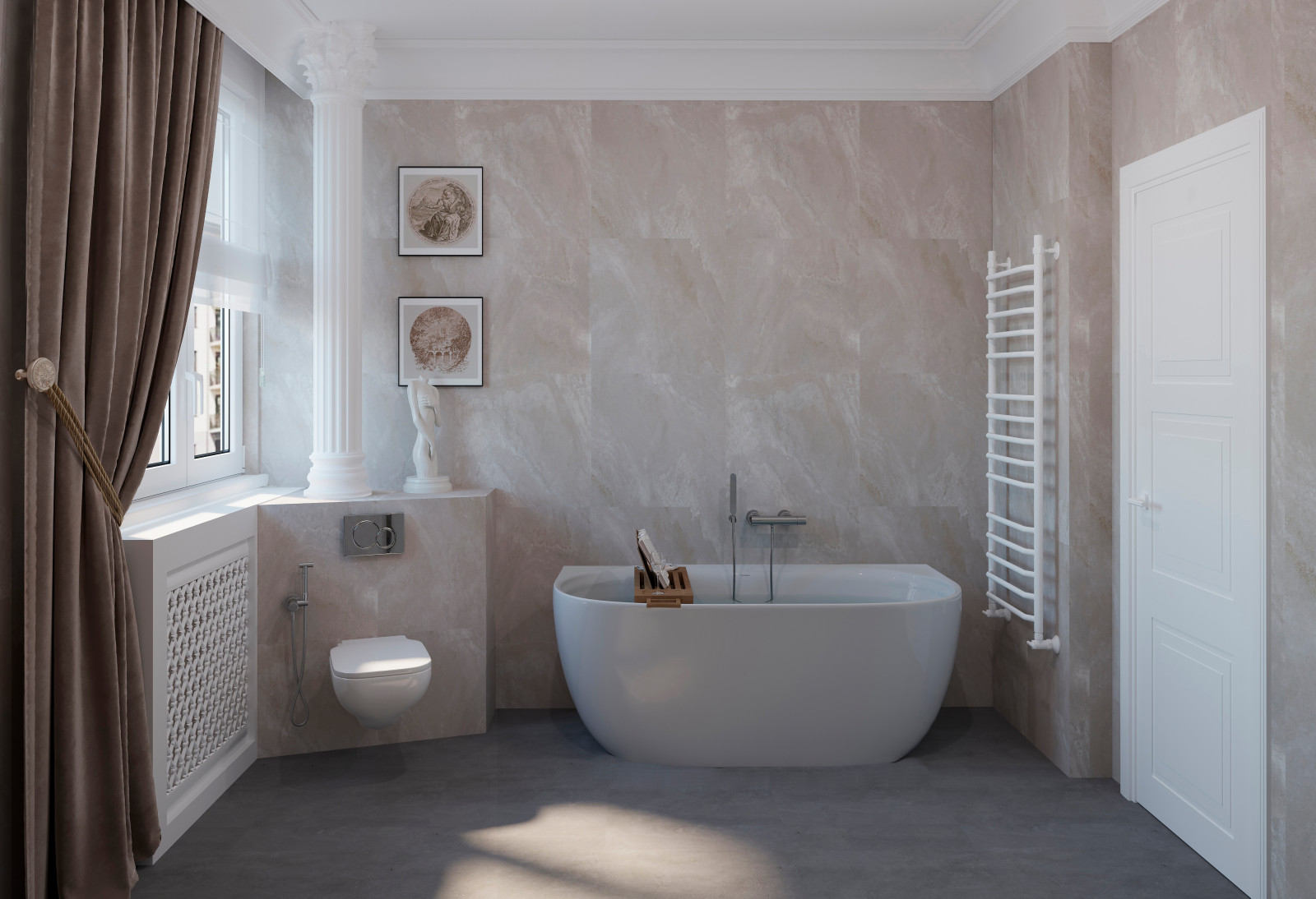 Badezimmer in Vierzimmerwochnung, 108 gm. Berlin.