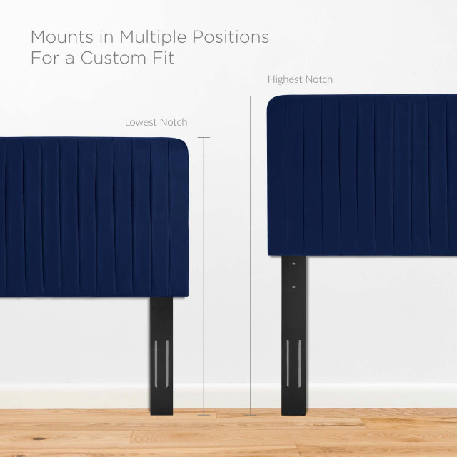 Milenna Channel Tufted Performance Velvet Twin Headboard - Contemporary ...