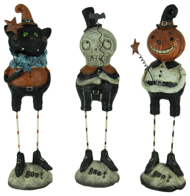 Set of 3 Pumpkin Peeps Vintage Look Halloween Figurines