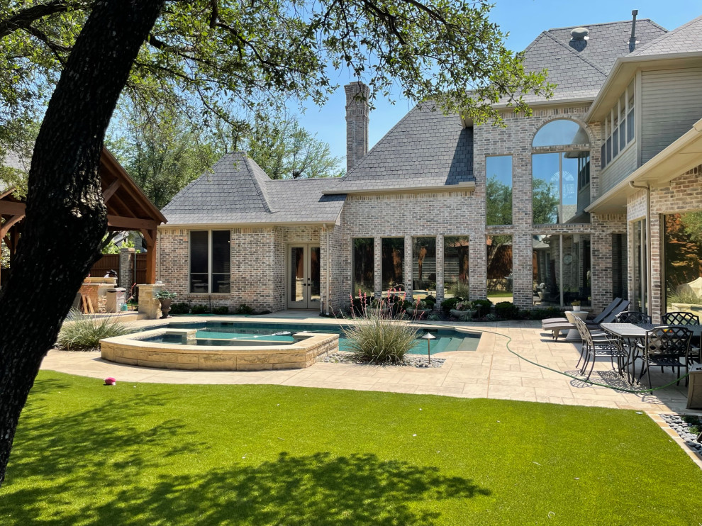 Back yard and pool landscape