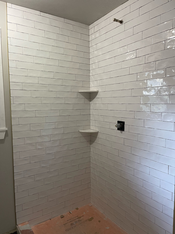 tile shower install acceptable?