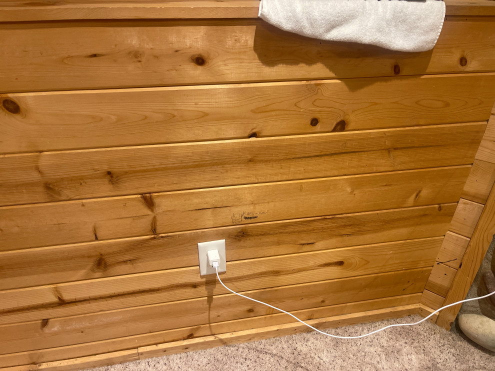 Resealing knotty pine walls