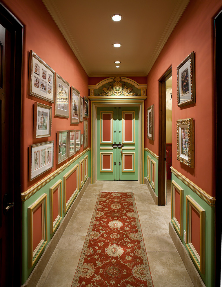 This is an example of an expansive mediterranean hallway in Los Angeles.