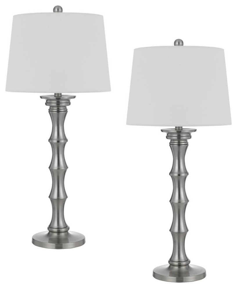 Rockland 2 Light Table Lamp, Brushed Steel