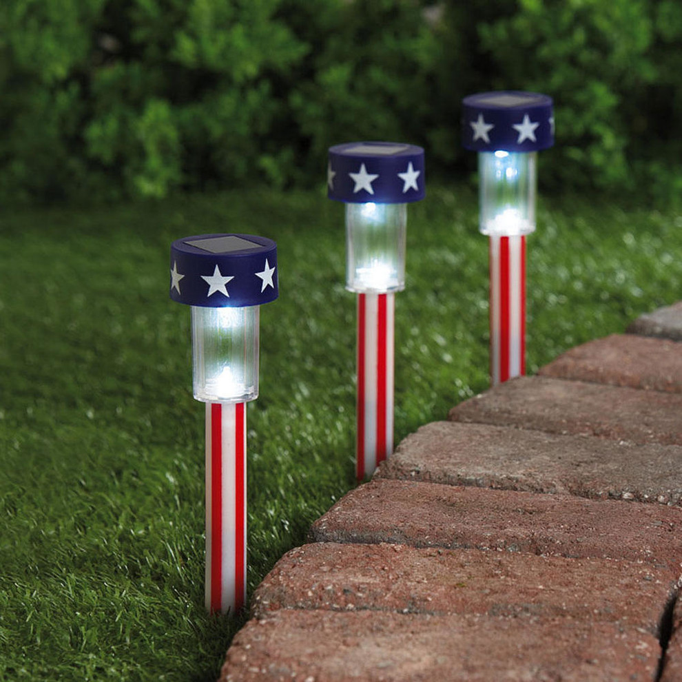 Stars and Stripes Solar Light Trio