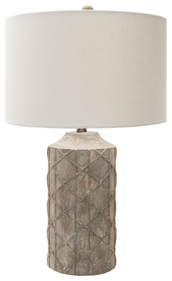 Brenda Table Lamp by Surya, White Shade