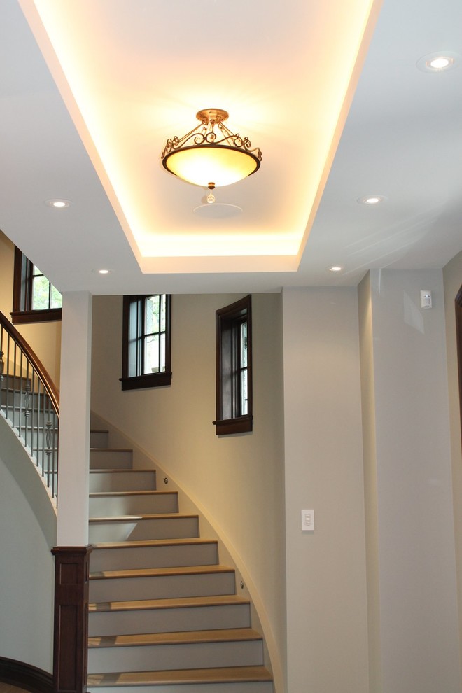 Inspiration for a transitional home design remodel in Calgary