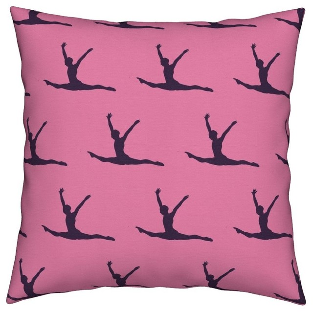 Gymnast Sports Girl Gymnastics Ballet Abstract Throw Pillow