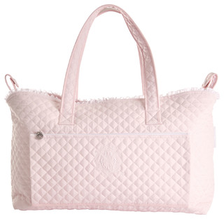 grey and pink changing bag