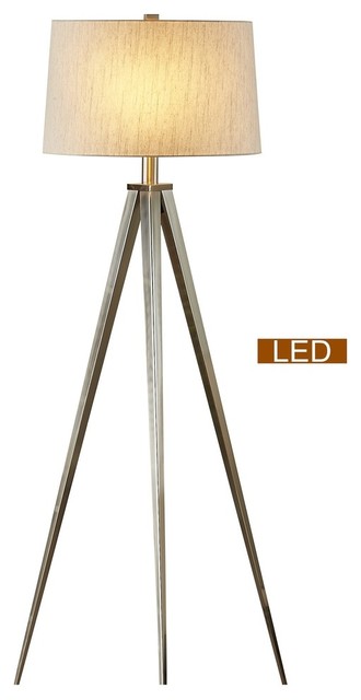 Artiva Usa Hollywood 63 Led Tripod Floor Lamp With Dimmer Satin Nickel Artiva Usa Hollywood 63 Led Tripod Floor Lamp With Dimmer Satin Nickel