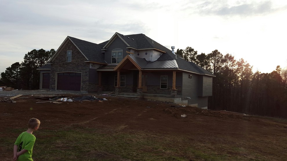 Shingle to metal porch roof transition!
