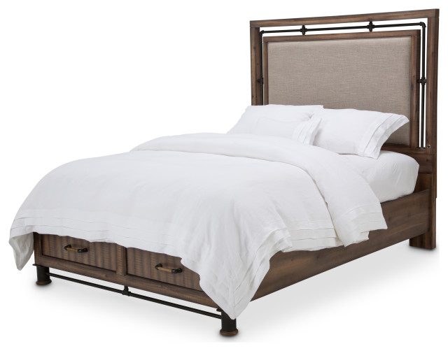 Crossings Eastern King 4Piece Panel Bed With Drawers Reclaimed Barn