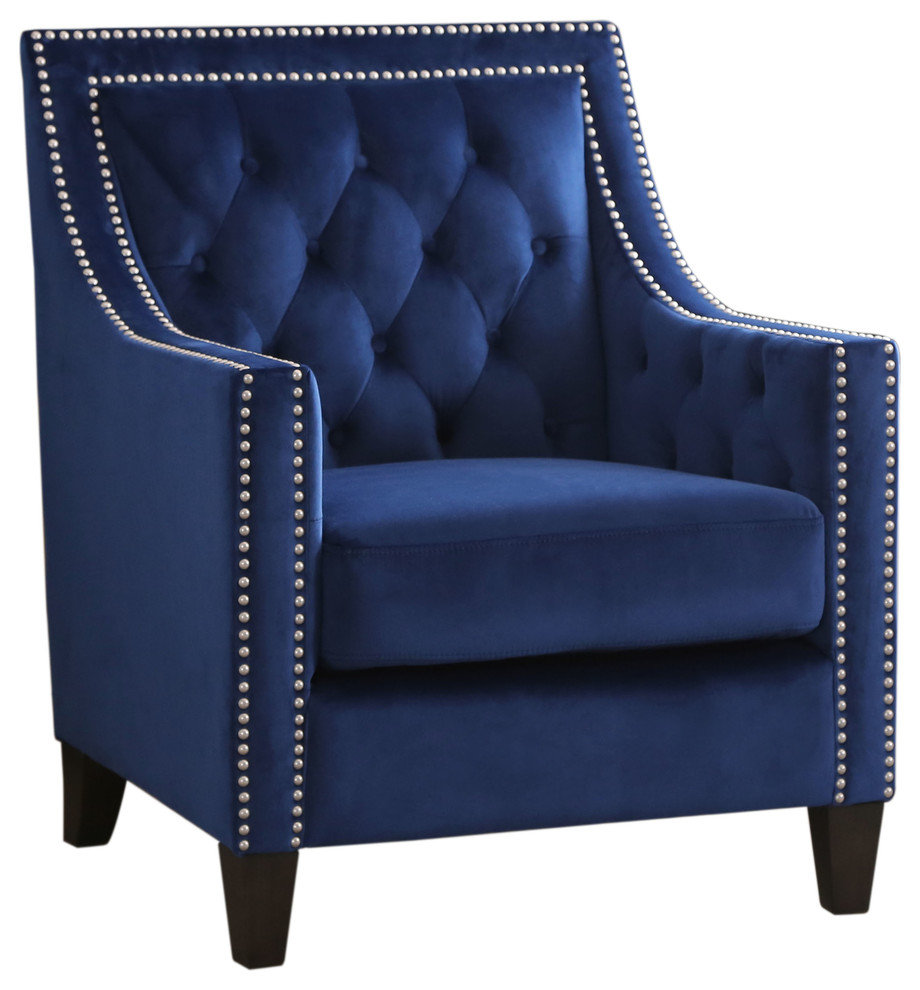 Savannah Nailhead Tufted Accent Chair - Transitional - Armchairs And ...