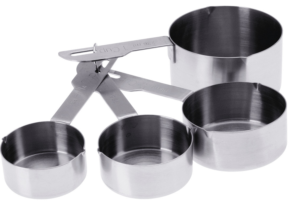 Progressive International Heavy Duty Stainless Steel 4 Piece Measuring Cup Set