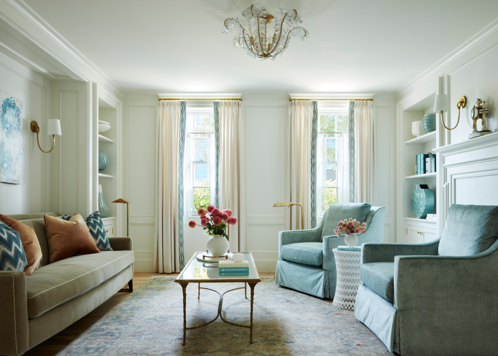 Inspiration for a timeless living room remodel in Boston