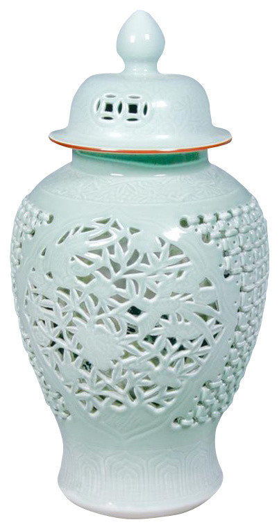 Celadon Carving Temple Jar