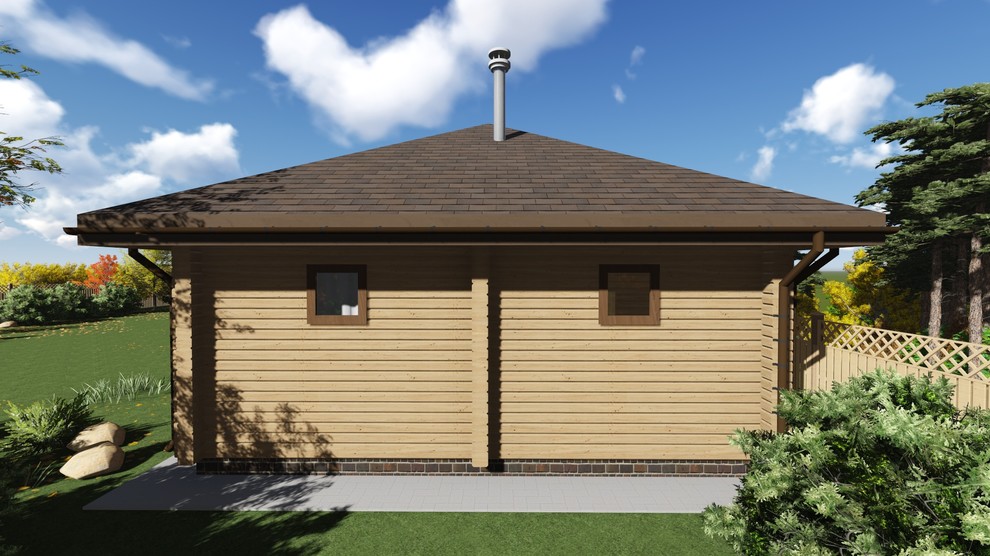 Баня из профилированного бруса 200x142. Общая площадь - 63 кв.м