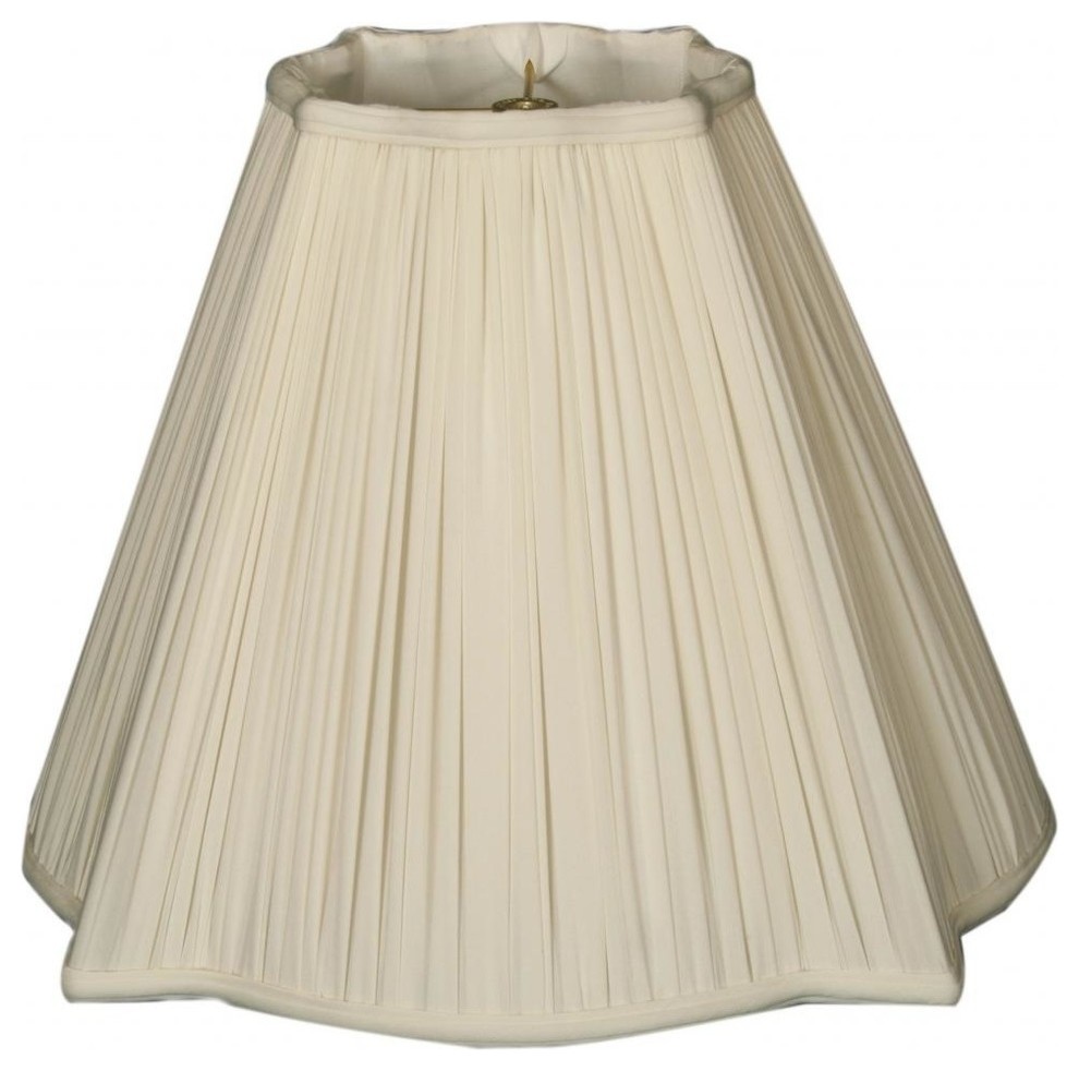 Fancy Square Gather Pleat Basic Lampshade, Beige, 6.75x16x13.25