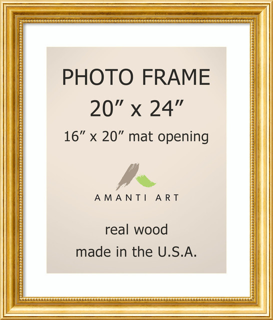 Picture/Photo Frame 20x24 Matted to 16x20, Townhouse Gold, Outer Size 24x28