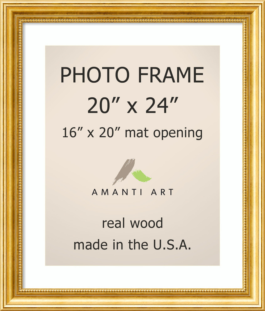 Picture Photo Frame 20 X24 Matted To 16 X20 Townhouse Gold Outer