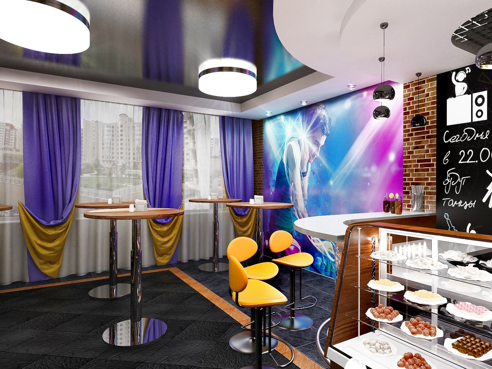 Дизайн интерьера молодежного кафе