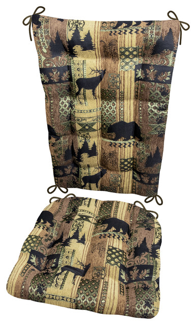 Woodlands Brentwood Extra Large Rocking Chair Cushion Set Rustic