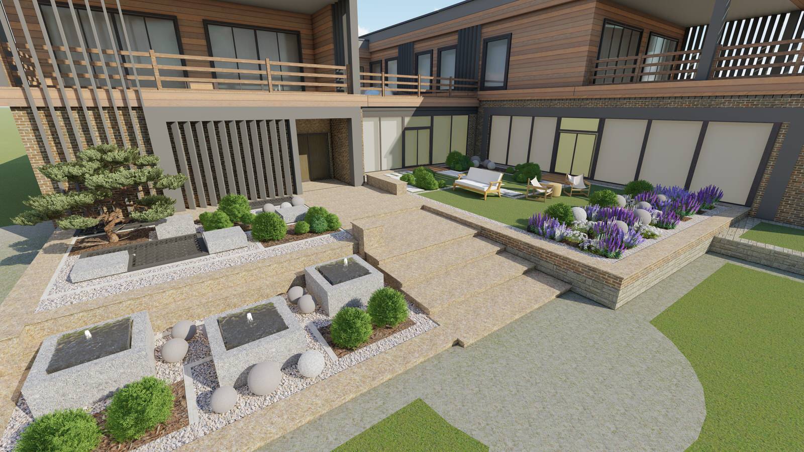 Реконструкция  пространства у бассейна