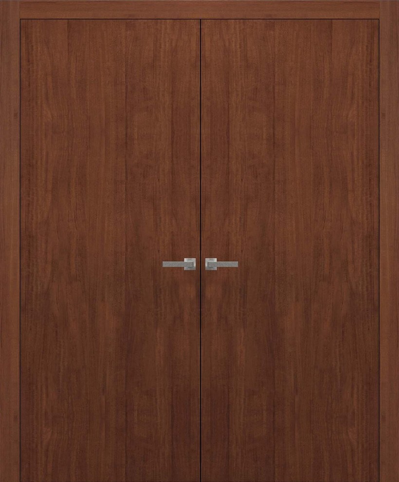 Pre Hung Closet French Double Doors 48 X 80 Planum 0010 Walnut Modena