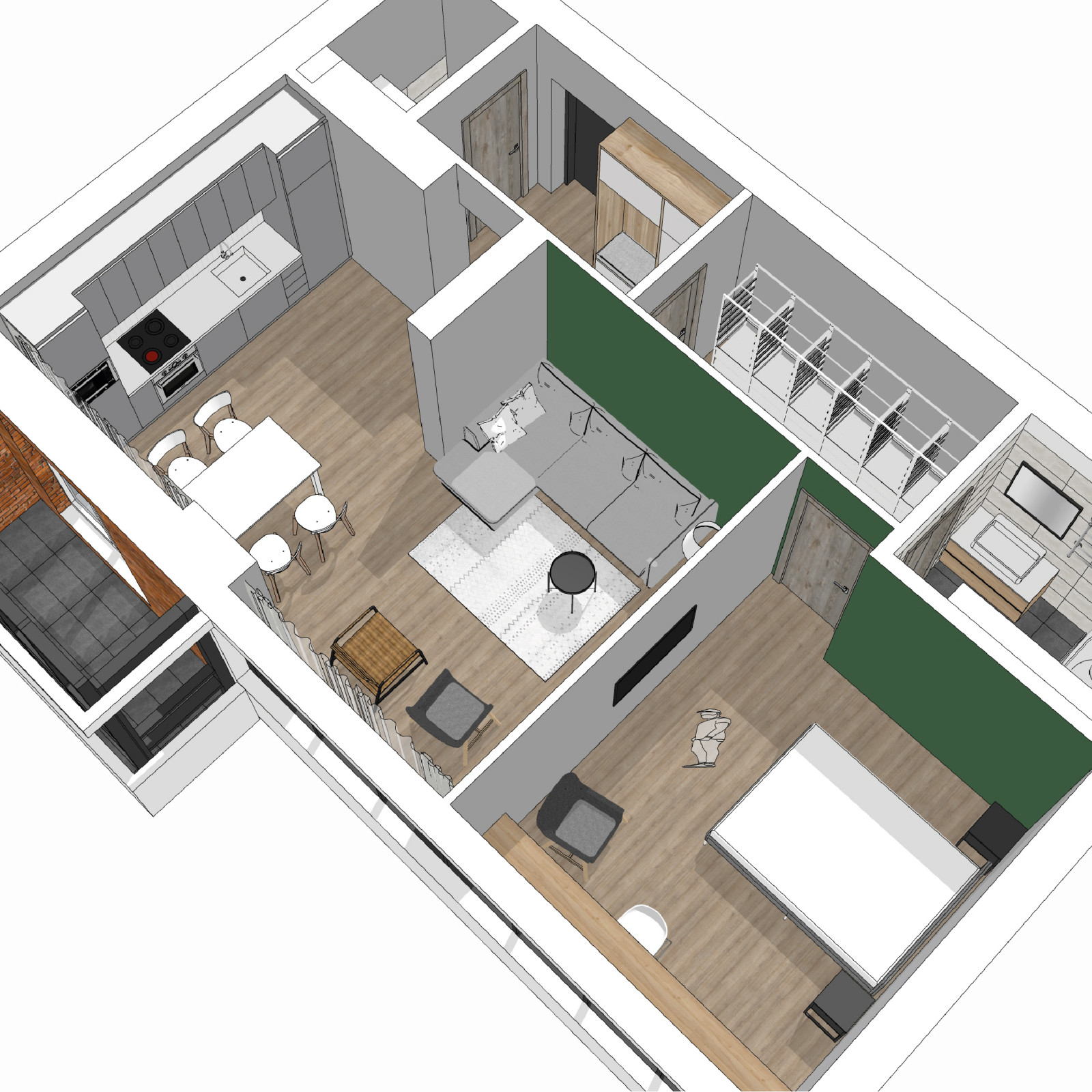Современная классика Mid-Century Modern. Квартира в ЖК "Булгаков", Новосибирск