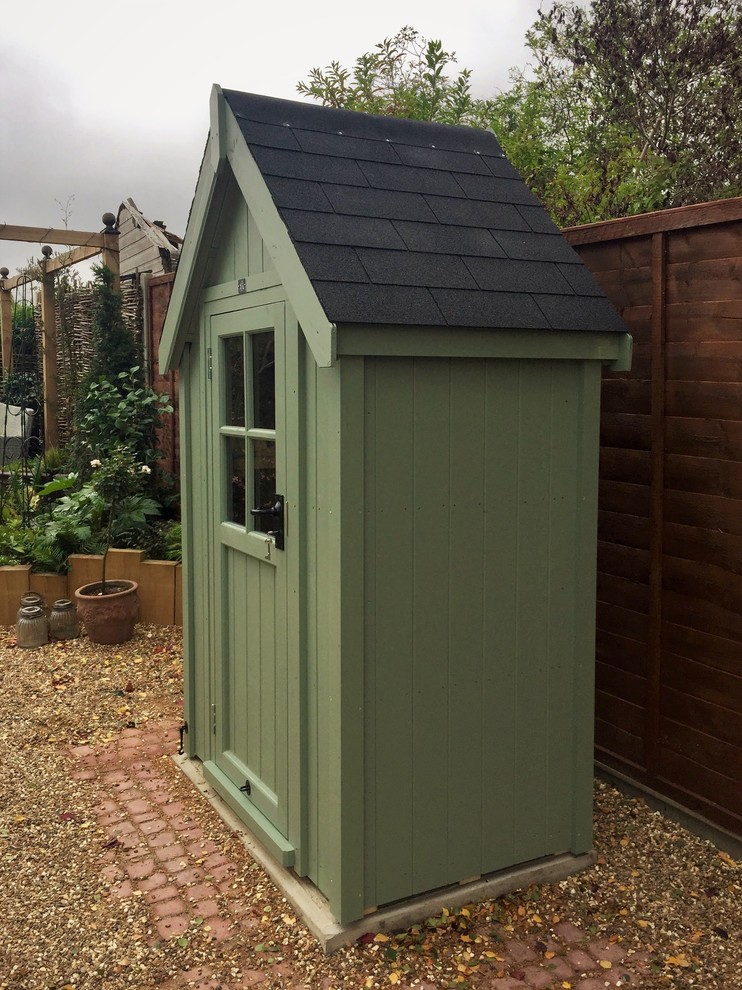 This is an example of a small modern detached garden shed in Surrey.