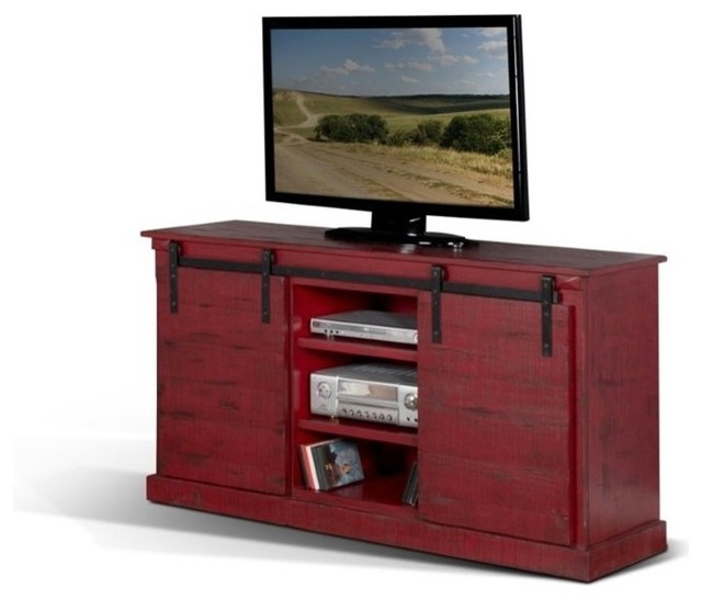 Sunny Designs 62" TV Stand, Burnt Red Entertainment Centers And Tv