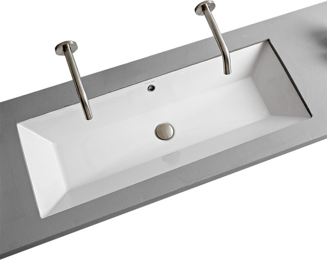 rectangular ceramic undermount bathroom sink