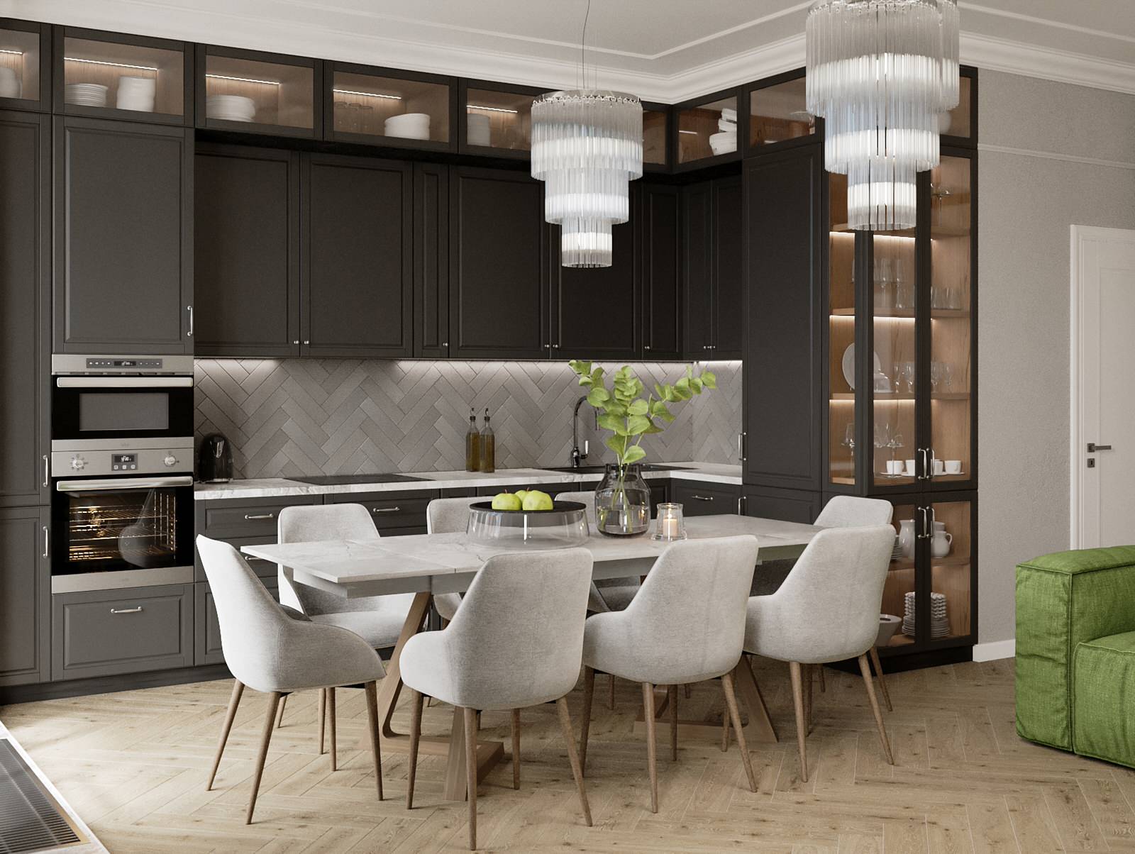 Трехкомнатная квартира в классическом европейском стиле