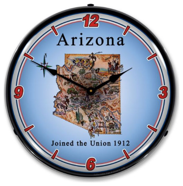 20041085 State of Arizona Clock Contemporary Wall Clocks by