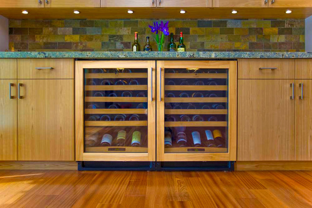 Custom Family Room Wine Sideboard with 2 Wine Coolers ...