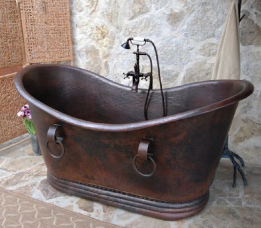 Sierra Copper Essex Copper Free Standing Tub with rings 67"