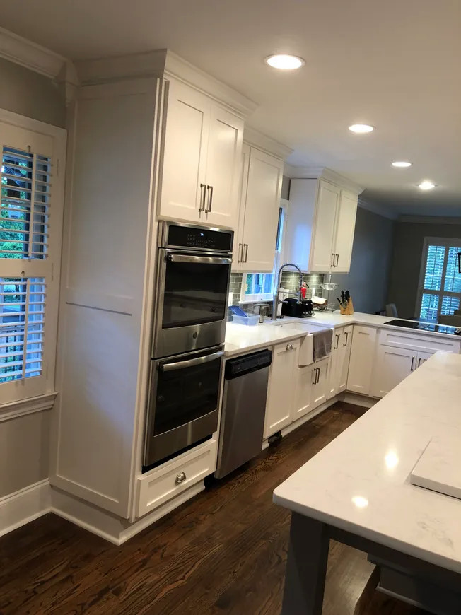 custom kitchen and includes drawer for pet plate