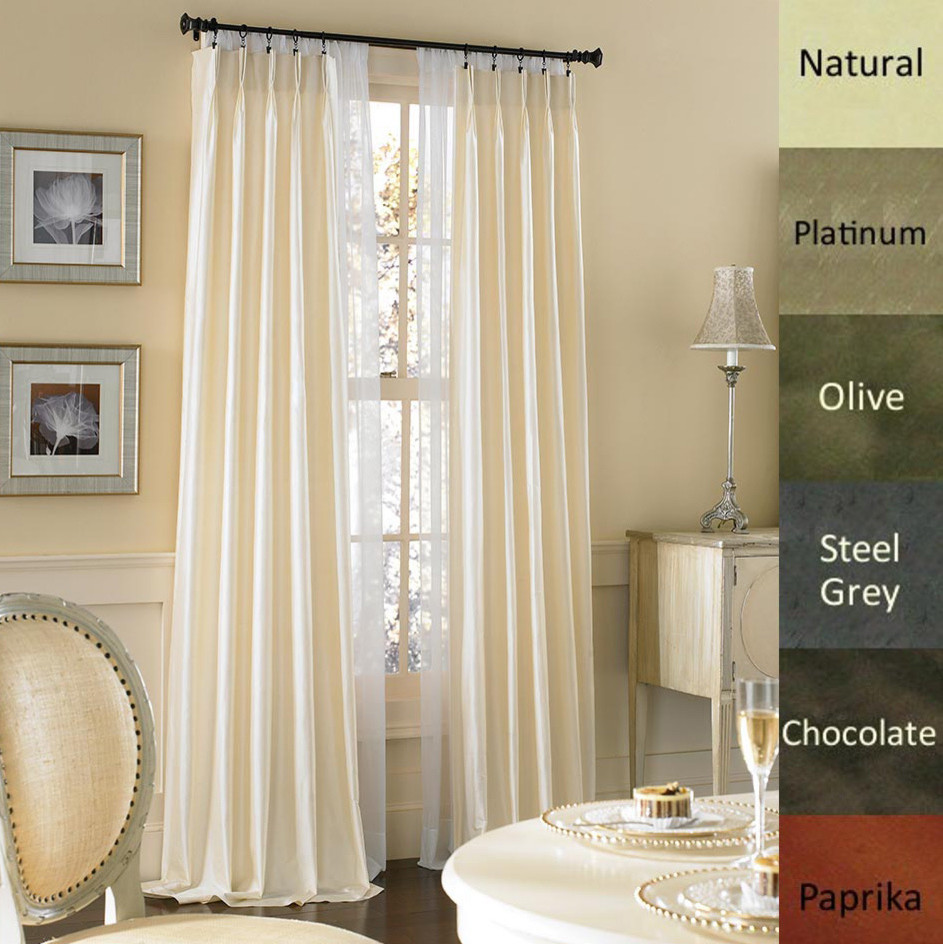 Dupioni Pure Silk-lined Pinch Pleat Curtain Panel