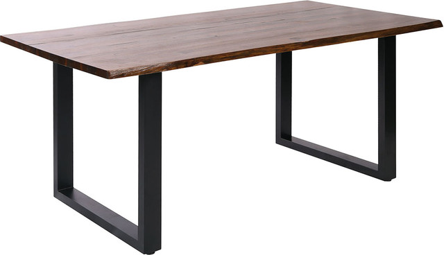 Fleming Living Edge Acacia Wood Dining Table, Living Edge Acacia Wood With Natu
