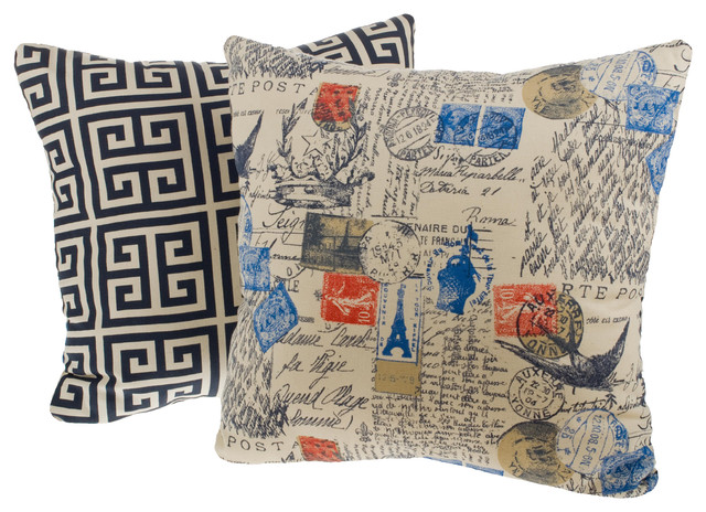 Bon Soir Reversible Square Decorative Pillows (Set of 2)