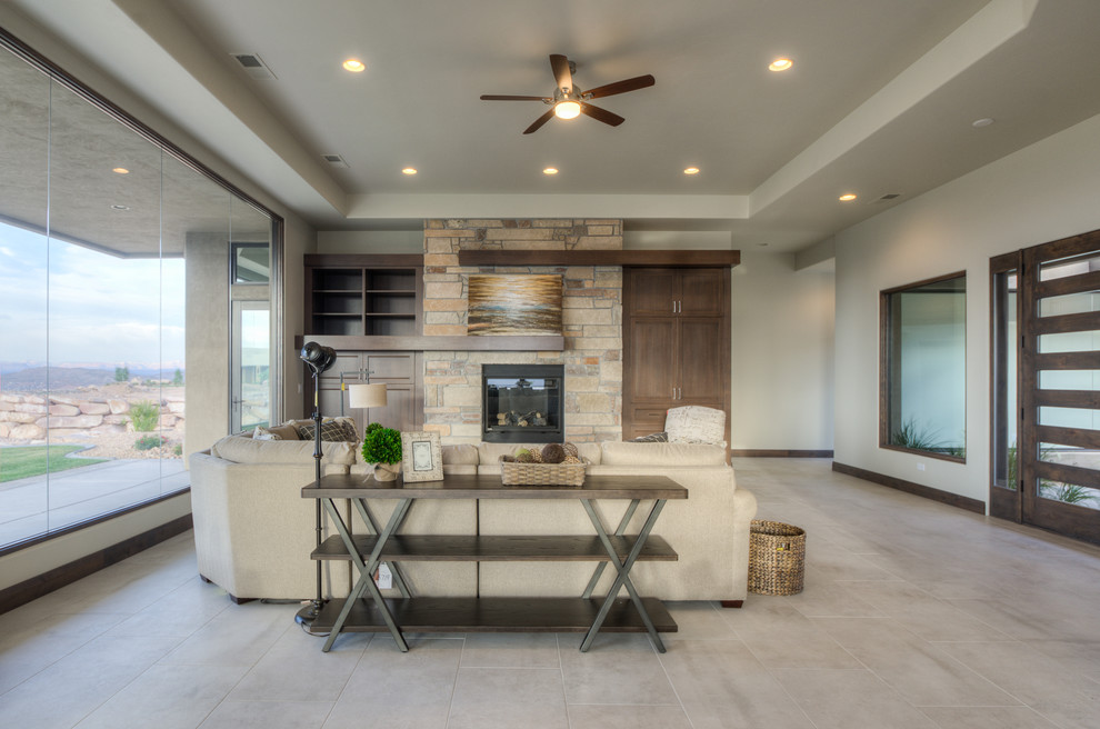 Warm Modern in Utah - Transitional - Family Room - Las ...